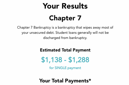 chapter 7 calc result snapshot